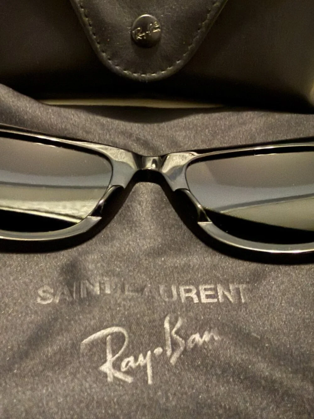 RAY BAN x SAINT LAURENT Limited Edition Unisex Wayfarer Sunglasses - Picture 7 of 14